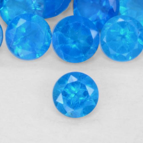 Apatite Bleu intense naturelle Coupe roude, 0.07 ct, VS-SI