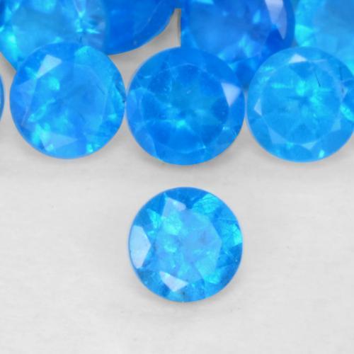 Apatite Bleu intense naturelle Coupe roude, 0.07 ct, VS-SI