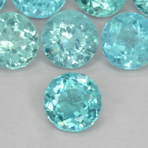 Apatite turquoise naturelle coupe roude, 0,45 ct, VS-SI