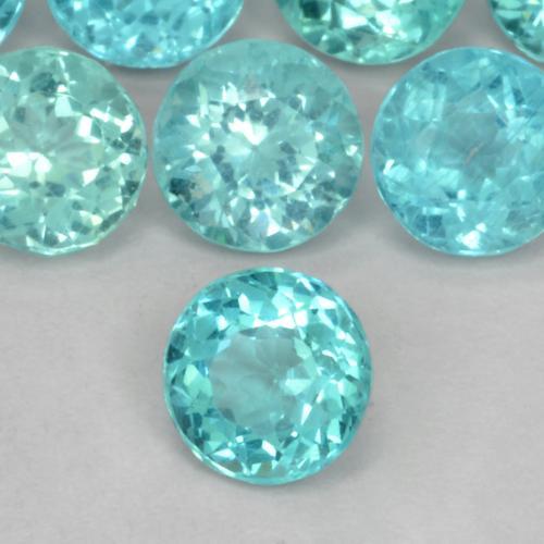 Apatite turquoise naturelle coupe roude, 0,45 ct, VS-SI