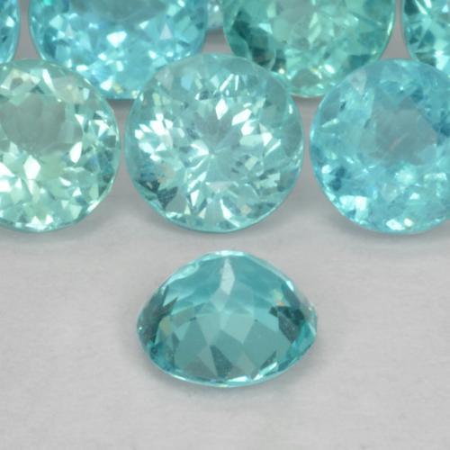 Apatite turquoise naturelle coupe roude, 0,45 ct, VS-SI