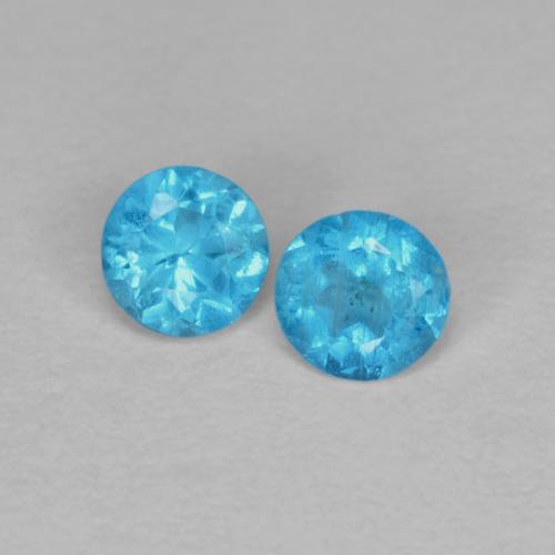 Achetez naturel 0.30ct Bleu azur électrique Apatite gems, Coupe roude, En provenance Madagascar chez GemSelect. En stock, livraison internationale!