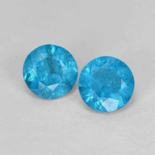 Achetez naturel 0.35ct Bleu Apatite gems, Coupe roude, En provenance Madagascar chez GemSelect. En stock, livraison internationale!