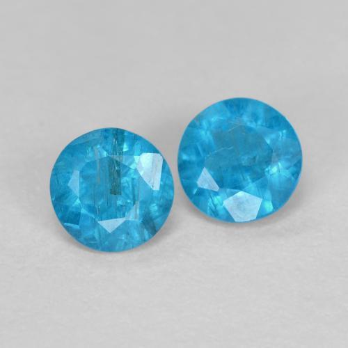 Achetez naturel 0.35ct Bleu Apatite gems, Coupe roude, En provenance Madagascar chez GemSelect. En stock, livraison internationale!