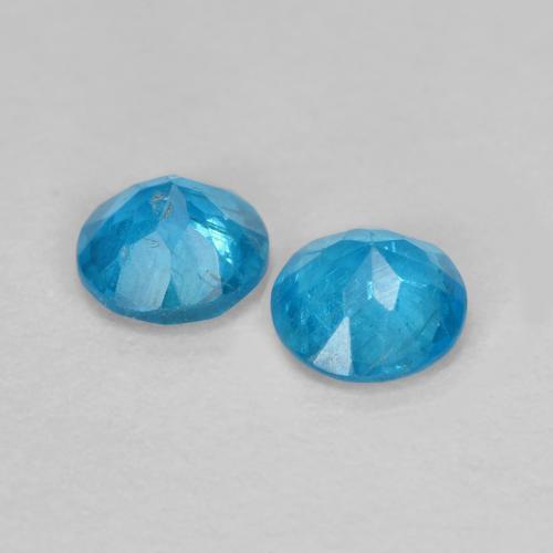 Achetez naturel 0.35ct Bleu Apatite gems, Coupe roude, En provenance Madagascar chez GemSelect. En stock, livraison internationale!