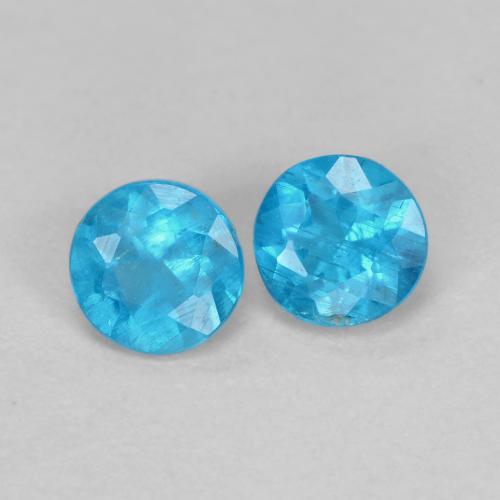 Achetez naturel 0.38ct Bleu Apatite gems, Coupe roude, En provenance Madagascar chez GemSelect. En stock, livraison internationale!