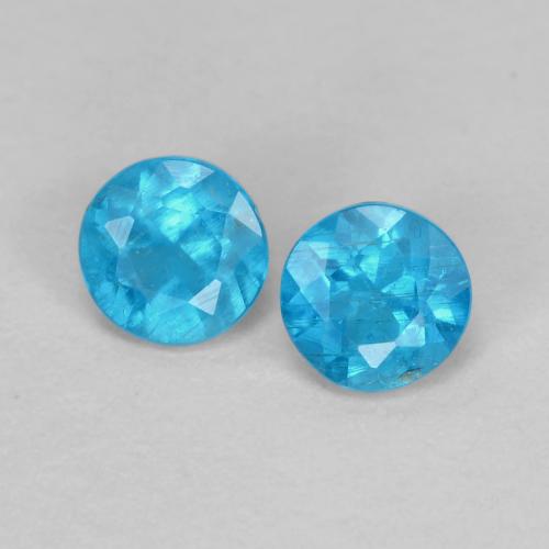 Achetez naturel 0.38ct Bleu Apatite gems, Coupe roude, En provenance Madagascar chez GemSelect. En stock, livraison internationale!