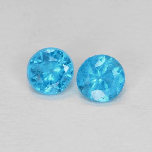 Achetez naturel 0.32ct Bleu azur Apatite gems, Coupe roude, En provenance Madagascar chez GemSelect. En stock, livraison internationale!