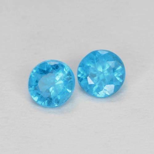 Achetez naturel 0.32ct Bleu azur Apatite gems, Coupe roude, En provenance Madagascar chez GemSelect. En stock, livraison internationale!
