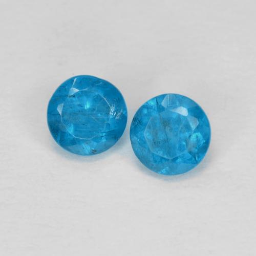 Achetez naturel 0,40ct bleue apatite gems, coupe roude, en provenance madagascar chez gemselect. en stock, livraison internationale!