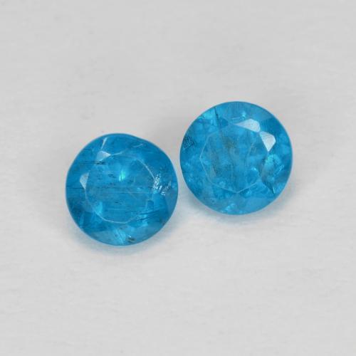 Achetez naturel 0,40ct bleue apatite gems, coupe roude, en provenance madagascar chez gemselect. en stock, livraison internationale!