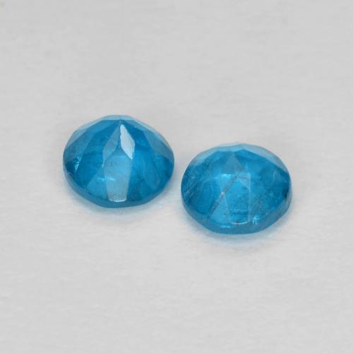 Achetez naturel 0,40ct bleue apatite gems, coupe roude, en provenance madagascar chez gemselect. en stock, livraison internationale!