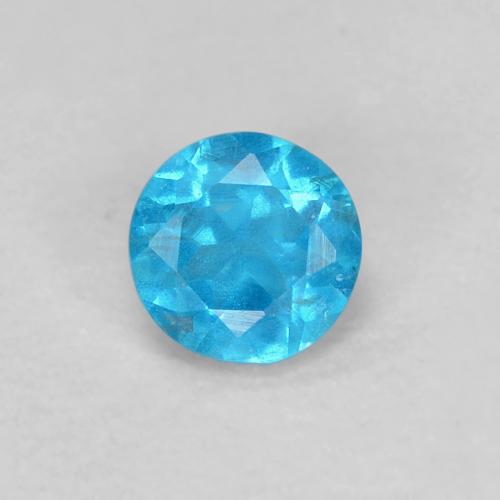 Apatite bleue naturelle coupe roude, 0,22 ct, VS