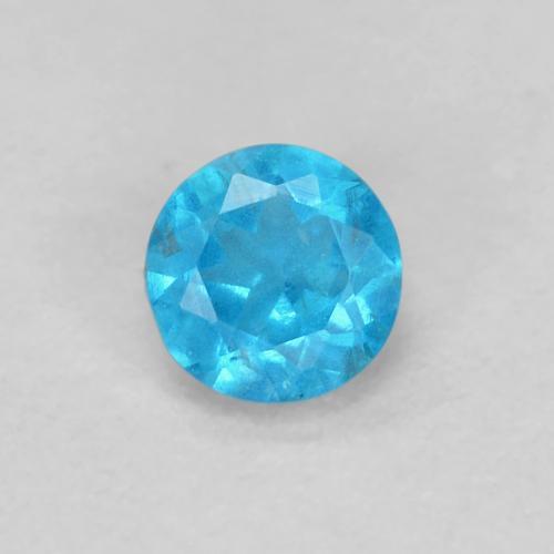 Apatite bleue naturelle coupe roude, 0,22 ct, VS