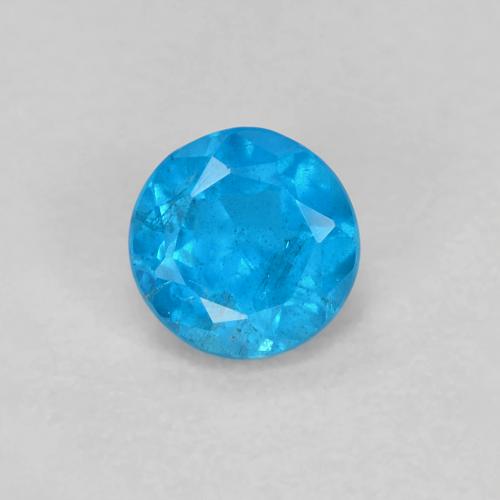 Apatite Bleu moyen naturelle Coupe roude, 0.20 ct, VVS-VS