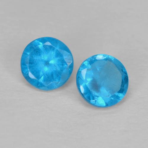 Achetez naturel 0.37ct Bleu intense Apatite gems, Coupe roude, En provenance Madagascar chez GemSelect. En stock, livraison internationale!