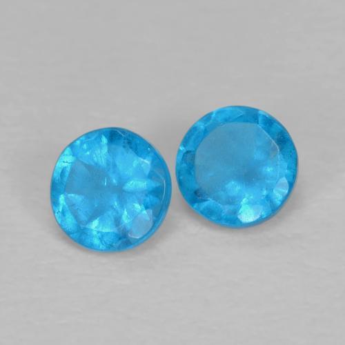 Achetez naturel 0.37ct Bleu intense Apatite gems, Coupe roude, En provenance Madagascar chez GemSelect. En stock, livraison internationale!