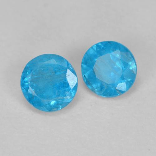 Achetez naturel 0.37ct Bleu intense Apatite gems, Coupe roude, En provenance Madagascar chez GemSelect. En stock, livraison internationale!