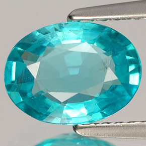 Apatite bleue naturelle coupe ovale, 1,45 ct, VS