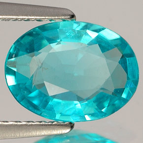 Apatite bleue naturelle coupe ovale, 1,45 ct, VS