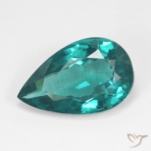 6.94ct Naturel Sarcelle noir Apatite, En forme de poire, VS