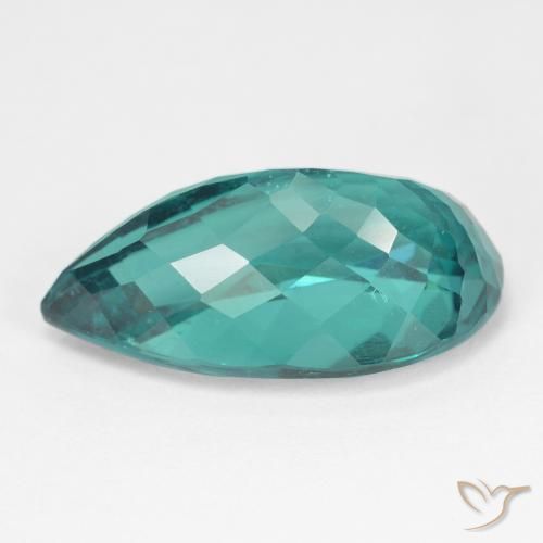 Apatite Bleu vert foncé naturelle En forme de poire, 8.62 ct, VS