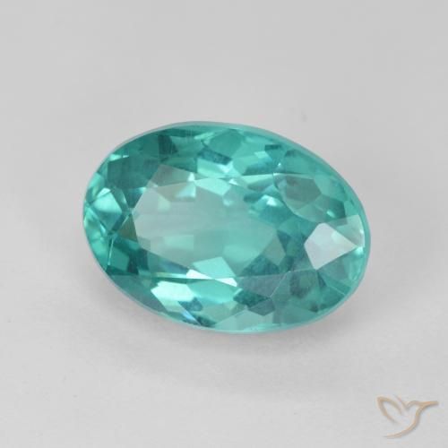 Apatite Sarcelle vif naturelle ovale, 5.33 ct, VS