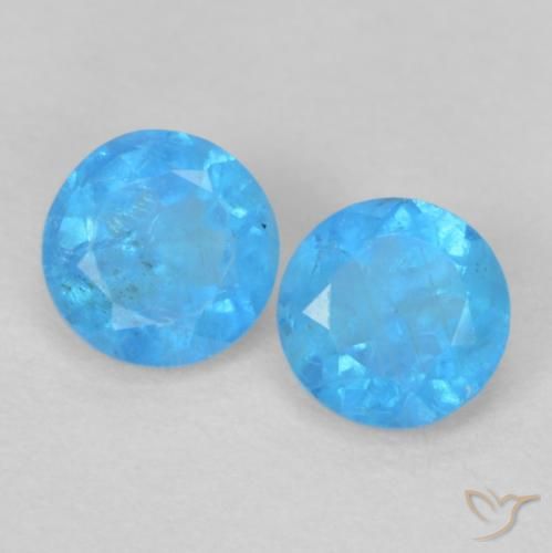 0.37ctw Naturel Bleu bébé profond Apatite, Tour, VS