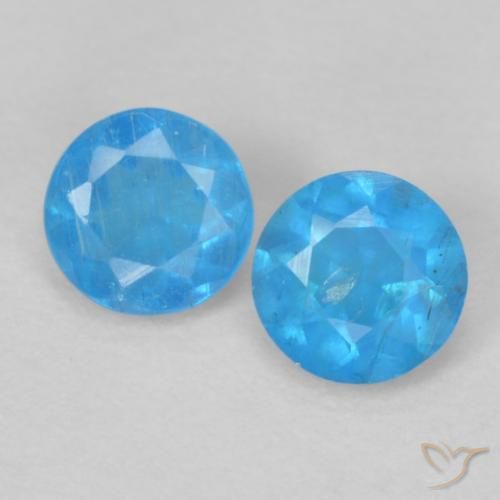 0.33ctw Naturel Bleu azur intense Apatite, Tour, VS
