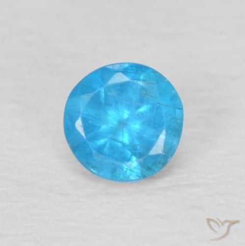 0.23ct Naturel Bleu moyen Apatite, Tour, VS