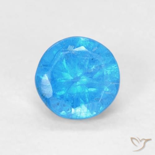 0.19ct Naturel Azur profond Apatite, Tour, VS