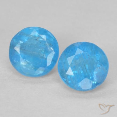 0.38ctw Naturel Bleu azur intense Apatite, Tour, VS
