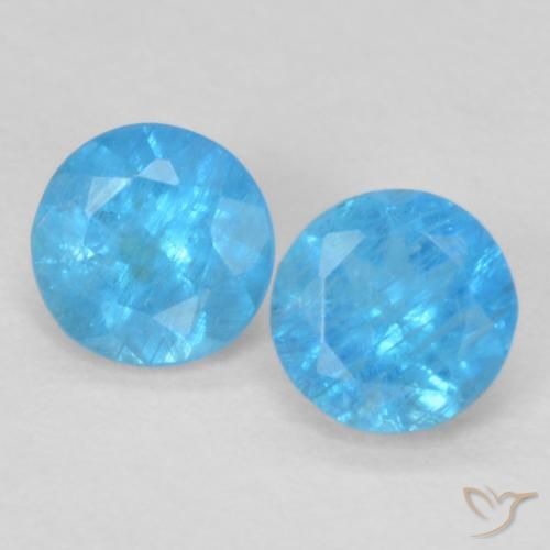 0.38ctw Naturel Bleu azur Apatite, Tour, VS-SI