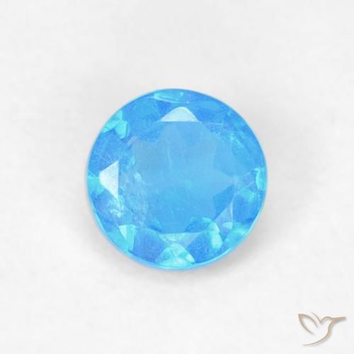 0.20ct Naturel Bleu moyen Apatite, Tour, VVS-VS