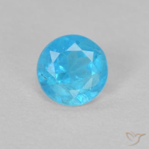 0.16ct Naturel Azur profond Apatite, Tour, VS