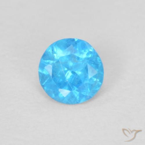 0.14ct Naturel Bleu azur profond Apatite, Tour, VS
