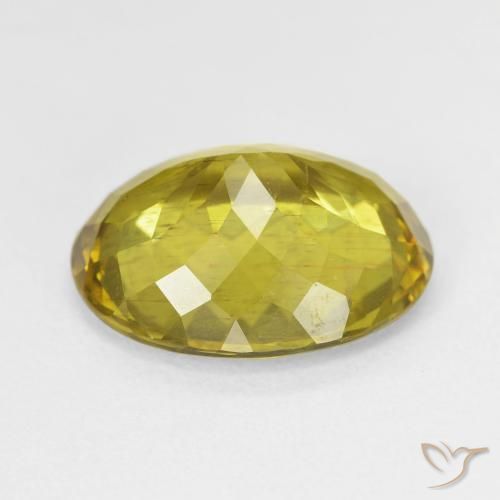 Apatite Jaune brunâtre naturelle ovale, 11.23 ct, VS