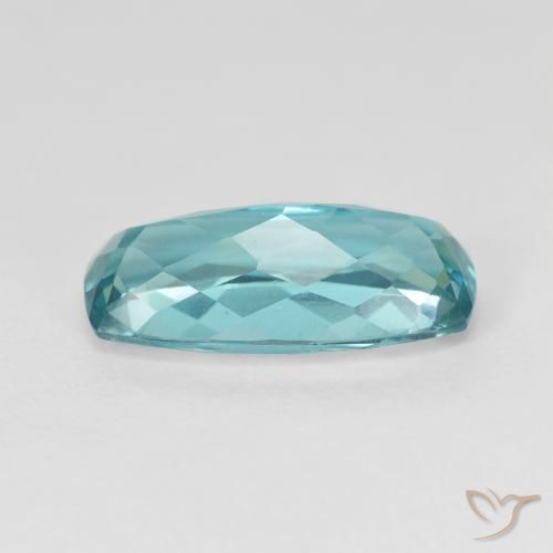 Apatite Bleu Vert Électrique naturelle Coussin, 5.63 ct, VVS-VS