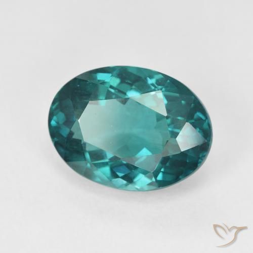 Apatite Vivid Greenish Blue naturelle ovale, 5.25 ct, VVS-VS