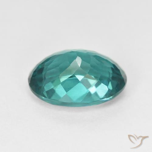 Apatite Vivid Greenish Blue naturelle ovale, 5.25 ct, VVS-VS