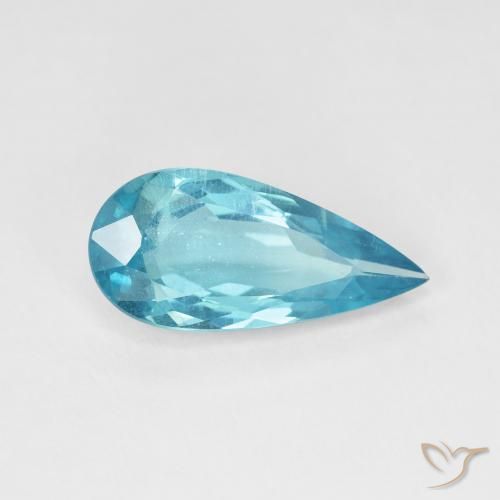 Apatite Bleu vert naturelle En forme de poire, 4.81 ct, VVS-VS