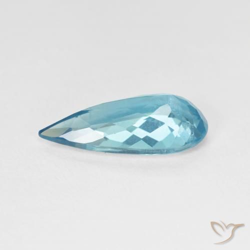 Apatite Bleu vert naturelle En forme de poire, 4.81 ct, VVS-VS