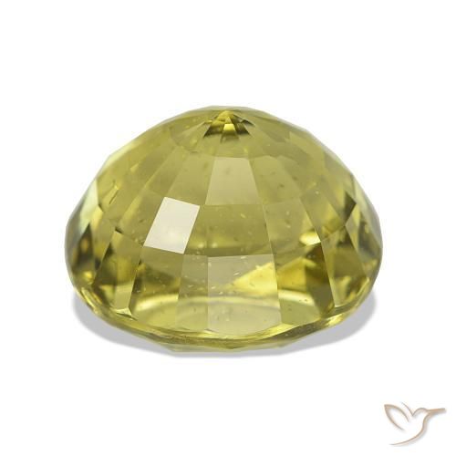 Apatite Jaune verdâtre naturelle ovale, 6.24 ct, VS