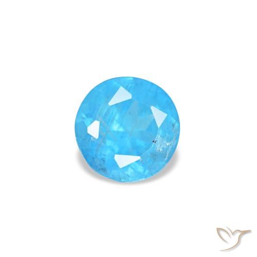 Apatite Bleu azur intense naturelle Coupe roude, 0.19 ct, VS