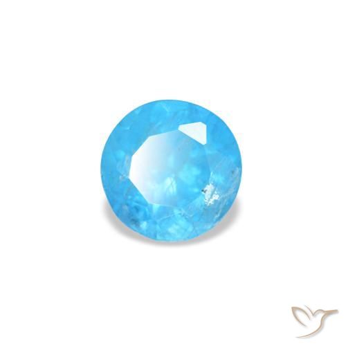 Apatite Bleu azur intense naturelle Coupe roude, 0.19 ct, VS