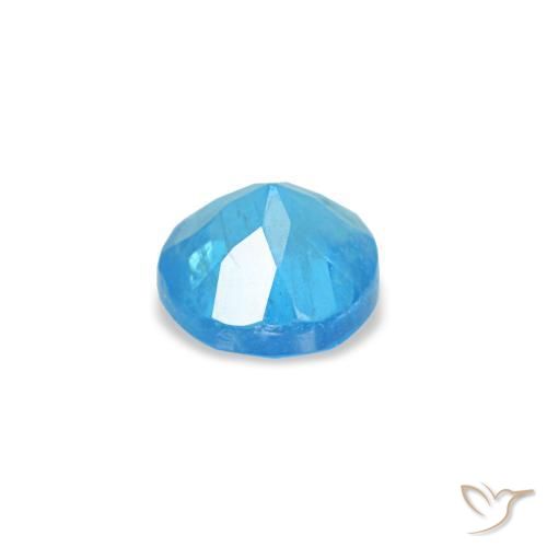 Apatite Bleu azur intense naturelle Coupe roude, 0.19 ct, VS