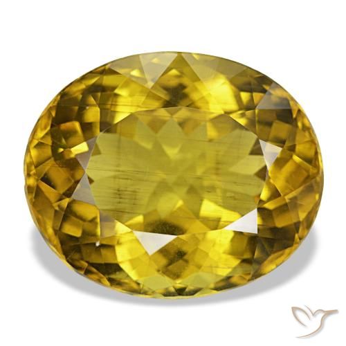Apatite jaune naturelle coupe ovale, 18,73 ct, VS