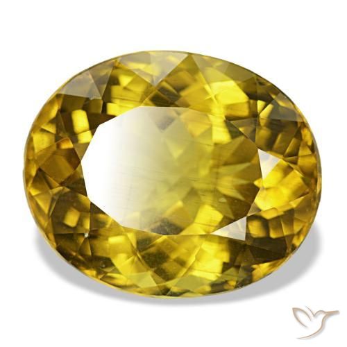 Apatite jaune naturelle coupe ovale, 18,73 ct, VS