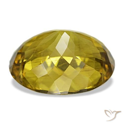 Apatite jaune naturelle coupe ovale, 18,73 ct, VS