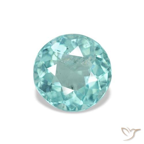 Apatite turquoise naturelle coupe roude, 0,95 ct, VS-SI